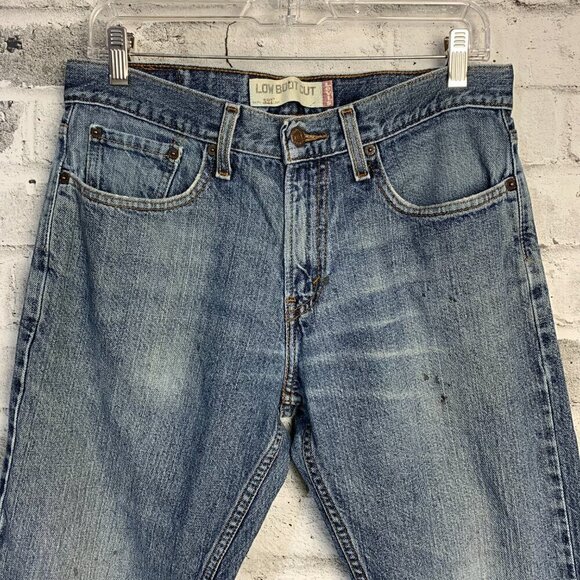 Levi's 527 Low Boot Cut Distressed Denim Jeans - Picture 2 of 16